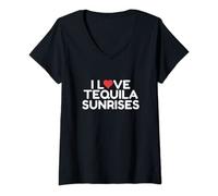Womens I Love Tequila Sunrises V-Neck T-Shirt