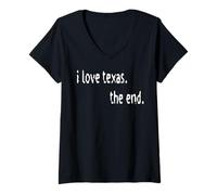 Women's I Love Texas The End V-Neck T-Shirt