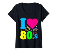 Womens i love the 80s eighties V-Neck T-Shirt