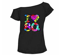 Womens I Love The 80s T Shirt Short Sleeves Ladies Retro Pop Star Neon Festive Tees Top Plus Size UK 8-26 (S-M, Black)