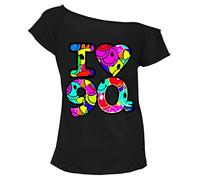 Womens I Love The 90s T Shirt Short Sleeves Ladies Retro Pop Star Tees Top UK 8-26 (16-18, Black-Multicolour)