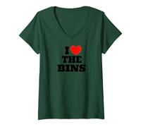 Womens I Love The Bins Thrift Antique Store Collector Junking V-Neck T-Shirt