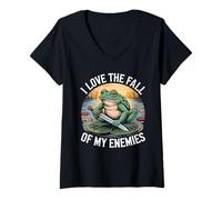 Womens I Love The Fall of My Enemies Motivation Jokes V-Neck T-Shirt
