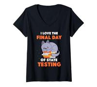Women's I Love The Final Day of State Testing Teacher Test Day V-Neck T-Shirt