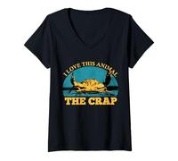 Womens I Love This Animal The Crap V-Neck T-Shirt