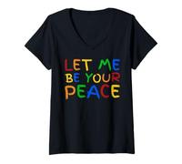 Womens I Love To Come In Peace - I'm Peace - Let Me Be Your Peace V-Neck T-Shirt