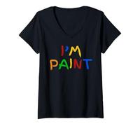 Womens I Love To Finger Paint Finger Painting Finger Paints I'm Paint V-Neck T-Shirt