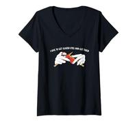 Womens I Love to Get Glazed Eyes and Get Tired Knitting V-Neck T-Shirt