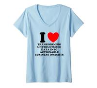 Women's I Love Transforming Data Into Actionable Insights Funny Geek V-Neck T-Shirt
