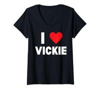 Women's I Love Vickie V-Neck T-Shirt