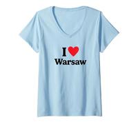 Women's I Love Warsaw V-Neck T-Shirt