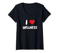 Womens I Love Wellness - Therapy Self Care Mindfulness V-Neck T-Shirt