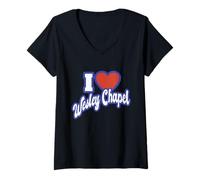Womens I Love Wesley Chapel Florida V-Neck T-Shirt