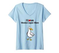 Women's I Love Weston-Super-Mare V-Neck T-Shirt