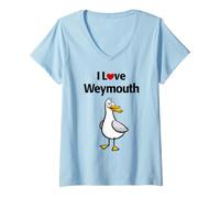 Women's I Love Weymouth V-Neck T-Shirt