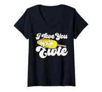 Womens I Love You Elote Corn on The Cob Funny Mexican Food V-Neck T-Shirt