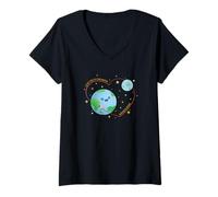 Women's I Love You to The Moon and Back Again V-Neck T-Shirt
