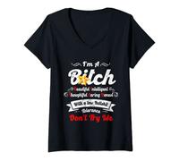 Womens I’m A B-itch Beautiful Intelligent Thoughtful Caring Honest V-Neck T-Shirt