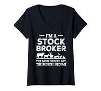 Womens I’m A Stock Broker The More Stock I Get Farm Animal Pun V-Neck T-Shirt