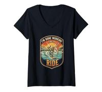 Women's I’m Done Working Time to Ride Windsurfing Water Sport Rider V-Neck T-Shirt