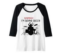 Womens I´m Drummer Queen for Percussionists & Drummers Raglan Baseball Tee