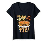 Women's I´m Just Here for The Pumpkin Pie Funny Thanksgiving V-Neck T-Shirt