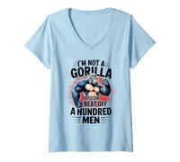 Womens I’m Not A Gorilla But I Can Beat Off A 100 Men Funny V-Neck T-Shirt