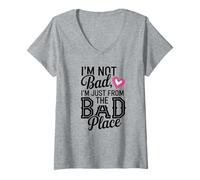 Women's I’m Not Bad, I’m Just from The Bad Place Illustration V-Neck T-Shirt