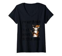 Womens I’m not bossy I just have better ideas - Funny Sarcastic Cat V-Neck T-Shirt