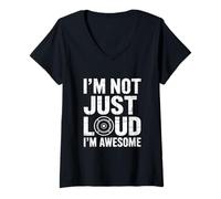 Womens I’m Not Just Loud I’m Awesome Audio Engineer V-Neck T-Shirt