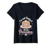 Women's I’m Not Perfect But My Pancakes are Funny Pancake Maker V-Neck T-Shirt