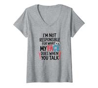 Women's I’m Not Responsible for What My Face Does Illustration V-Neck T-Shirt