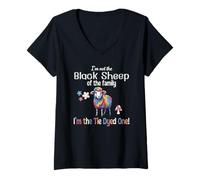 Womens I’m Not The Black Sheep of The Family I’m Tie Dyed One Fun V-Neck T-Shirt