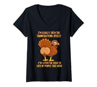 Womens I’m Really Into The Thanksgiving Spirit I’ve Given The Bird V-Neck T-Shirt