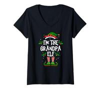 Womens I’m The Grandpa Elf Holiday Last Minute Costume V-Neck T-Shirt
