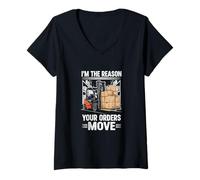 Women's I’m The Reason Your Orders Move Forklift Operator V-Neck T-Shirt