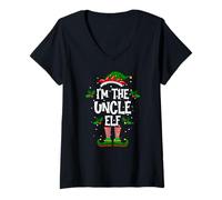 Womens I’m The Uncle Elf Holiday Last Minute Costume V-Neck T-Shirt
