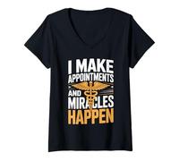 Women's I Make Appointments and Miracles Happen Medical Receptionist V-Neck T-Shirt