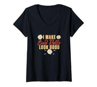 Women's I Make Bad Rolls Look Good Funny Farkle Games Farkle Players V-Neck T-Shirt