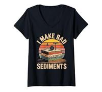 Womens I Make Bad Sediments Geologist Quote Art V-Neck T-Shirt