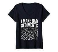 Womens I Make Bad Sediments Geologist Quote Art V-Neck T-Shirt