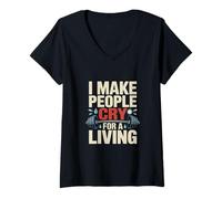 Women's I Make People Cry for A Living Trainer Joke V-Neck T-Shirt