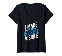 Womens I Make The Invisible Visible V-Neck T-Shirt