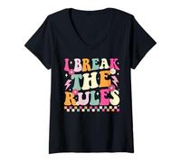 Women's I Make the Rules I Break the Rules Rule Breaker V-Neck T-Shirt