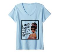 Womens I Match Energy How We Gon' Act Today Messy Bun Funny Sassy V-Neck T-Shirt