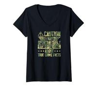 Women's I May Spontaneously Start Talking About True Crime Facts V-Neck T-Shirt