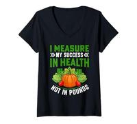 Womens I Measure My Success in Health Not in Pounds V-Neck T-Shirt