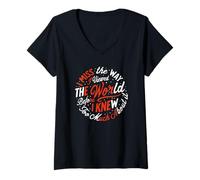 Womens I Miss The Way Viewed World Before Knew Too Much Meme V-Neck T-Shirt