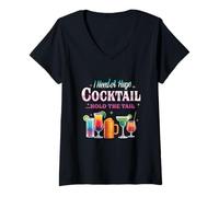 Womens I Need A Huge Cocktail Hold The Tail Colorful Tropical Adult V-Neck T-Shirt