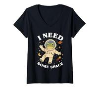 Women's I Need Some Space Funny Frog V-Neck T-Shirt